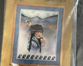 Vintage 1990 Candamar “Indian Girl” Something Special Counted Cross Stitch Kit 14x18 – Sealed