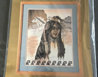 Vintage 1990 Candamar “Indian Maiden” Something Special Cross Stitch Kit 14x18 – Sealed