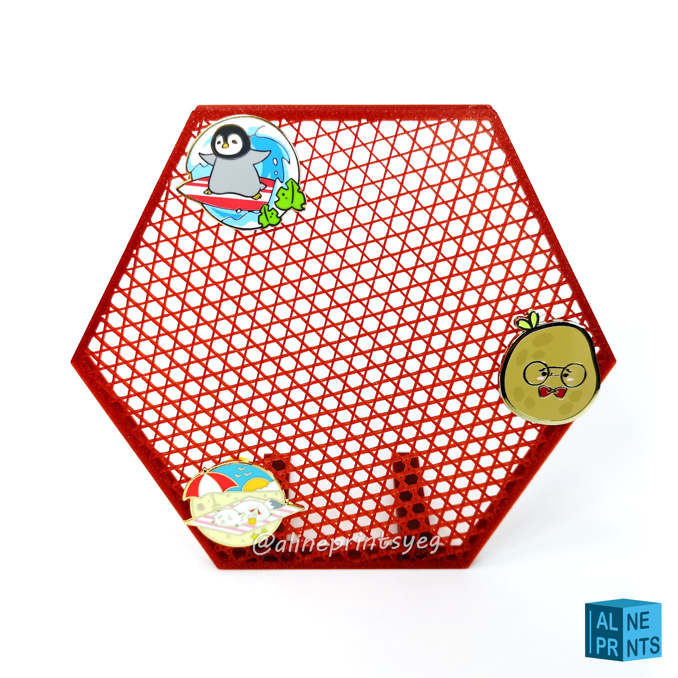 Large Hexagon Pin Display Stand, Huge Pin Display Board for Multiple ...