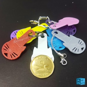 かわいい猫の形をしたドル/ルーニーショッピングカートキー 3 個パック、コイン交換、猫キーチェーン、ルーニーカートとドルカートキー、カナダへの送料無料