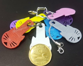 3 Pack Cute Cat Shaped Dollar/Loonie Shopping Cart Key, Coin Replacement, Cat Keychain, Loonie Cart & Dollar Cart Key, Free Shipping Canada