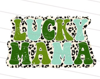 2 Design St. Patrick's Day Png, Lucky Mama Png, Retro St. Patrick Sublimation Design, Leopard Cheetah Pattern Shirt, Saint Patrick Mama png
