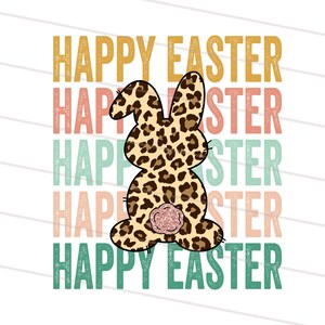 Wesołych Świąt Wielkanocnych Png, Cheetah Leopard Bunny Rabbit Printable Waterslide Shirt Sublimacja Projekt NATYCHMIASTOWE POBIERANIE, Leopard Easter png, Bunny png zdjęcie 2