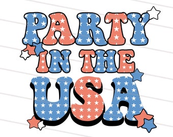 Party in the USA Png, USA celebrations Png, 4th of july T-shirt Design, Patritotic Png, Retro 4th Of July Png Sublimation design, Freedom