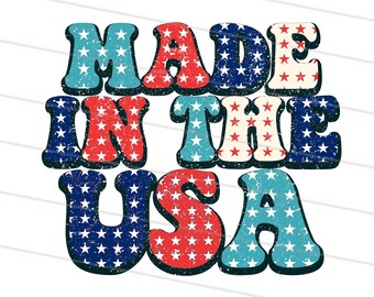 4 juli png, tillverkad i USA png, retro patriotiskt sublimattryck, amerikansk sublimeringsdesign nedladdning, fjärde juli, patriotisk png