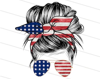 Americanmama png,#americanmama,mom life png,skull,messy bun mom,messy bun hair mom,red bandana skull,messy bun skull svg,skull sunglasses