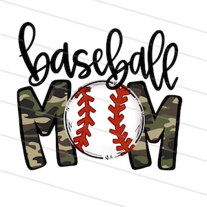 Camo Baseball Mom Sublimation Design | Hand Drawn PNG | Digital Download | Digital Artwork | Sports PNG | Baseball Mama
