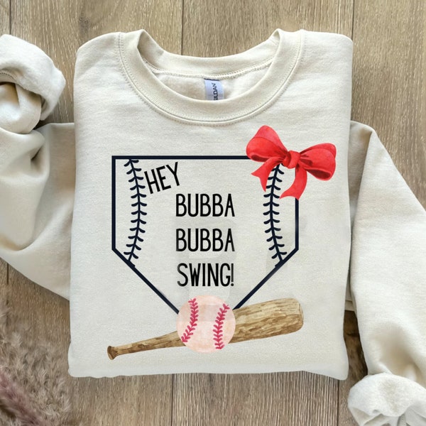 Hey Bubba Swing PNG, Baseball Digital Download PNG, Baseball Sister, Baseball Bow Hey Bubba Bubba Swing Baseball PNG Svg