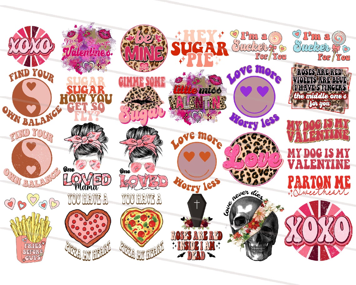 25+ Premium Design Valentine Png Bundle Sublimation Loved Mama Gimme ...