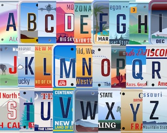 Lizenzschild Buchstaben und Zahlen PNG Set Alphabet Digital Download, Lizenzschild PNG SVG Grafik Alphabet Clipart svg Bundle