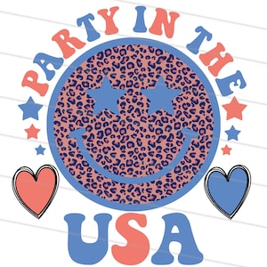 4th Of July PNG, Party In The USA Png, Retro America png, Vintage Patritotic USA celebrations sublimation design Download, Fourth of July image 1
