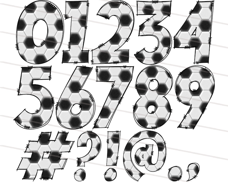 Soccer Doodle Letters PNG, Hand Drawn Soccer Pattern Alphabet Png ...