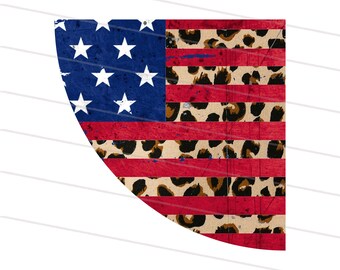 Half Leopard America Sleeve PNG for Sublimation Printable, Cheetah USA Flag Cricut T-shirt Design, Patritotic Sleeve Png, 4th Of July Patch