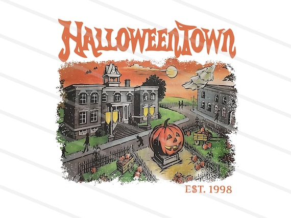 Vintage Halloween Town Est 1998 Png, Halloweentown Png, Pumpkin Halloweentown Png, Halloweentown Est 1998 Design Shirt, Trendy Halloween