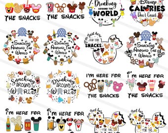 Snacking Around The World Bundle Png Svg, Drinks And Foods Svg, Snackgoal Svg, Snack Vacation Svg, Vacay Mode Svg, Magical Kingdom Svg