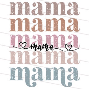 Boho Distressed Mama PNG, Mom Sublimation Design Download, Mama Sublimation PNG, Boho png designs, Groovy Mama Png Clipart Heart design