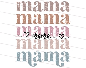 Boho Distressed Mama PNG, Mom Sublimation Design Download, Mama Sublimation PNG, Boho png ontwerpen, Groovy Mama Png Clipart Hart ontwerp