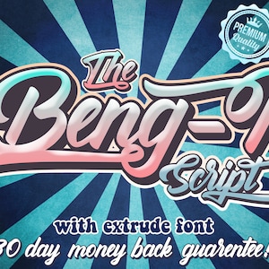 Bengi Script Font - Vintage Font svg, Retro font, Procreate font, Logo font, Canva font, Cricut font, Bold font, 70s Font, Cricut font