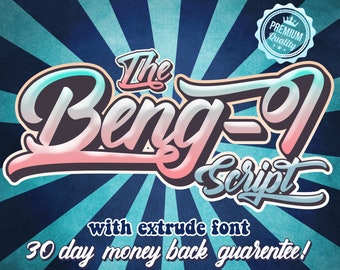 Bengi Script Font - Vintage Font svg, Retro font, Procreate font, Logo font, Canva font, Cricut font, Bold font, 70s Font, Cricut font