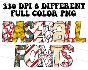 BIG BUNDLE Baseball Doodle Font PNG, Hand Drawn Retro Baseball Pattern Letters Alphabet png, Sports Theme Alphabet Clipart Pack Letters