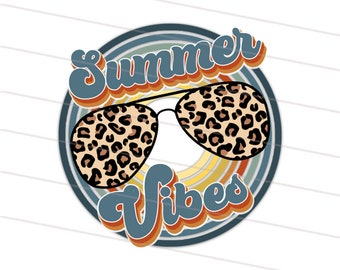 3X Summer Vibes Png,  Retro Summer Sublimation Designs, Vintage Summer Png, Summer Cheetah Sublimation or Printable, Summer Shirt PNG