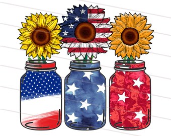 2 Design Patriotic Sunflower png, sunflower 4th july png, 4th of July Sublimation, Patriotic Sublimation Designs Download, America Sunflower