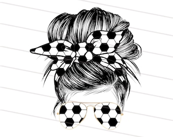 Messy Bun Soccer Mom Print Mom Life png, Soccer Mom sublimation designs téléchargements mom life, Messy bun sweatshirt