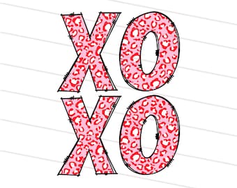 2X Leopard XOXO Svg, Gepardtryck Xoxo png, Retro Alla hjärtans dag sublimeringsdesign, Alla hjärtans dag Svg, Alla hjärtans dag Svg, Kärleksvibbar Svg