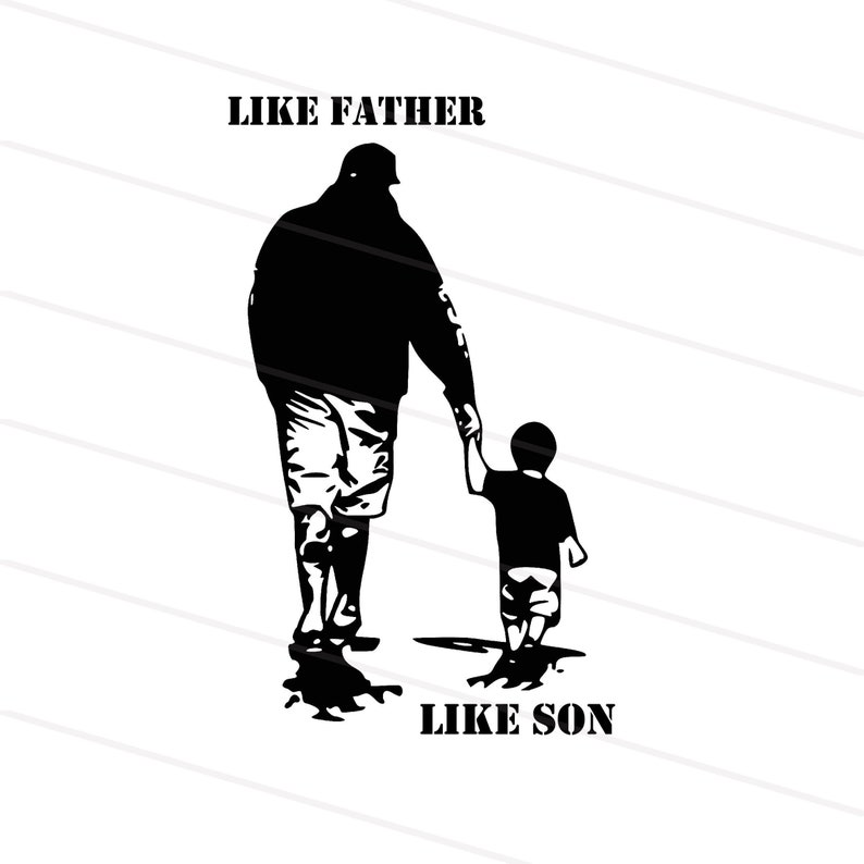 Liksom far, så son silhuett SVG, fars dag PNG, pappa sublimering nedladdningar, ultraljud far sublimering design bild 1