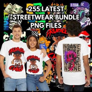 May include: Three white t-shirts with different graphic designs. The first shirt features a cartoon character with the text "Problem Child". The second shirt features the same cartoon character with the text "Problem Child". The third shirt features a skull with the text "Insane" repeated four times.