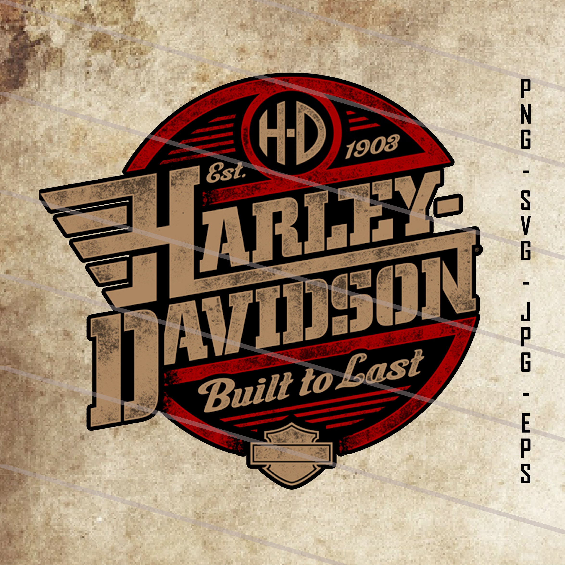 Vintage Harley Davidson svg, Retro Harley Davidson LOGO svg, Built to…