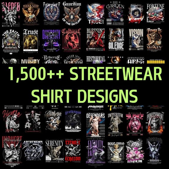 1,500+ Streetwear PNG Designs, T-Shirt Designs Bundle, Typography Streetwear Design Bundle, Urban T-Shirt Designs Bundle,Bears Design Bundle