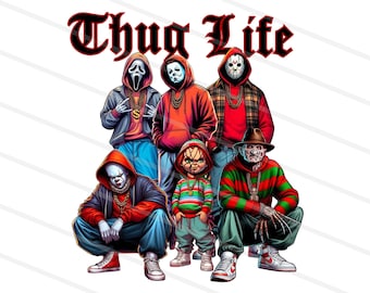 Thug Life, Baddies scary movie edition, sublimation design PNG/PDF download.