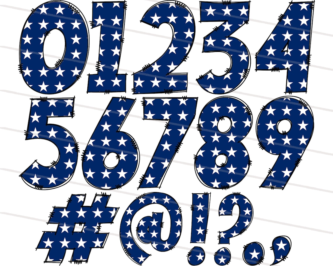 USA Sterne Alphabet Buchstaben PNG Bundle Patriotische - Etsy