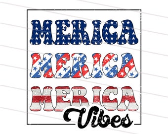 2 Design Vintage Merica png, Retro America Vibes png, 4th of July png, 4th of July Sublimation design, Distressed USA Flag, Patriotic PNG