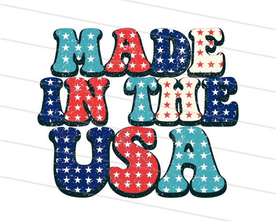 4th of July Png, Made In The USA PNG, Retro Patriotic Sublimate Print, America Sublimation Design Download, Fourth of July, Patriotic png
