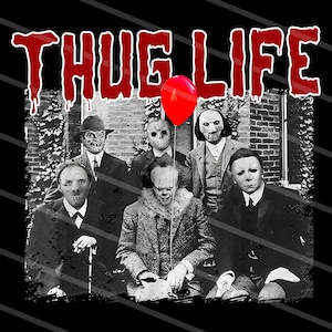 Halloween thug life png, Retro Horror Friends Png, Thug Life Png , Halloween Character Png, Vintage Horror Vibes Design, Digital Png