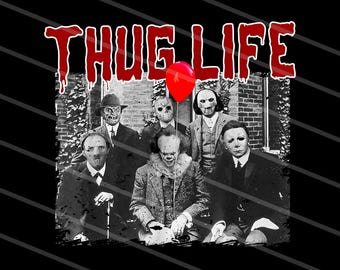 Halloween thug life png, Retro Horror Friends Png, Thug Life Png , Halloween Character Png, Vintage Horror Vibes Design, Digital Png