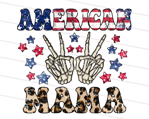 4th of July Png, Leopard American Mama USA PNG, Retro Patriotic Sublimation Design, Fourth of July, Freedom Rocks png, skeleton peace hand