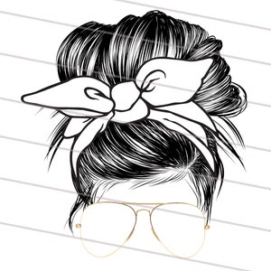TRANSPARENT Messy Bun Mom Life PNG, mama png sublimation download, mom png sublimation designs downloads, Messy bun Commercial Use
