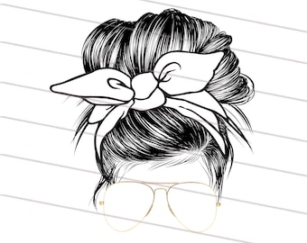 TRANSPARENT Messy Bun Mom Life PNG, mama png sublimation download, mom png sublimation designs downloads, Messy bun Commercial Use