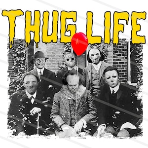 Halloween thug life png, Retro Horror Friends Png, Thug Life Png , Halloween Character Png, Vintage Horror Vibes Design, Digital Sublimation