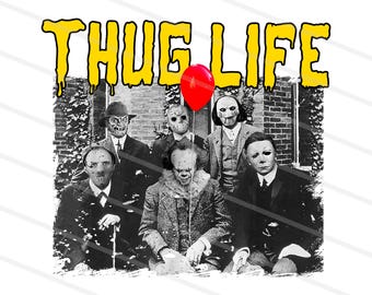 Halloween thug life png, Retro Horror Friends Png, Thug Life Png , Halloween Character Png, Vintage Horror Vibes Design, Digital Sublimation