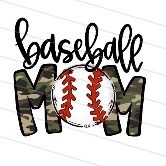 Camo Baseball Mom Sublimation Design 