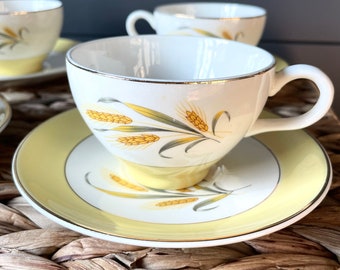 Vintage Goldcrest By Alliance Chine Co. Wheat Pattern Teacup and Saucer - Warranted 22k Gold