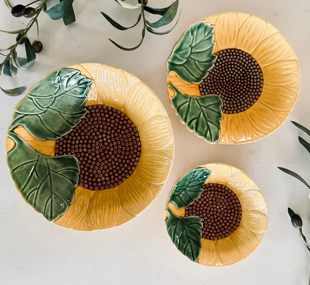 食器 Bordallo Pinheiro Sunflower Salad Plates Bordallo Pinheiro Mojolica Sunflower Multiple Sizes Available