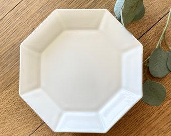 Saladier blanc octogonal céramique Octime Arcopal retro