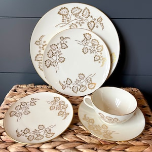Vintage Lenox Celeste Collection Gold Leaf Design - USA