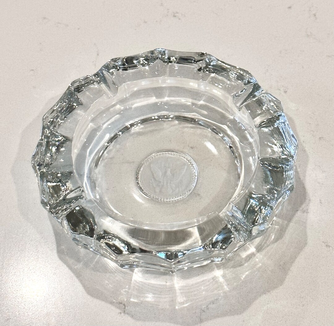 1887 Eagle Coin Fostoria Glass Ashtray Etsy