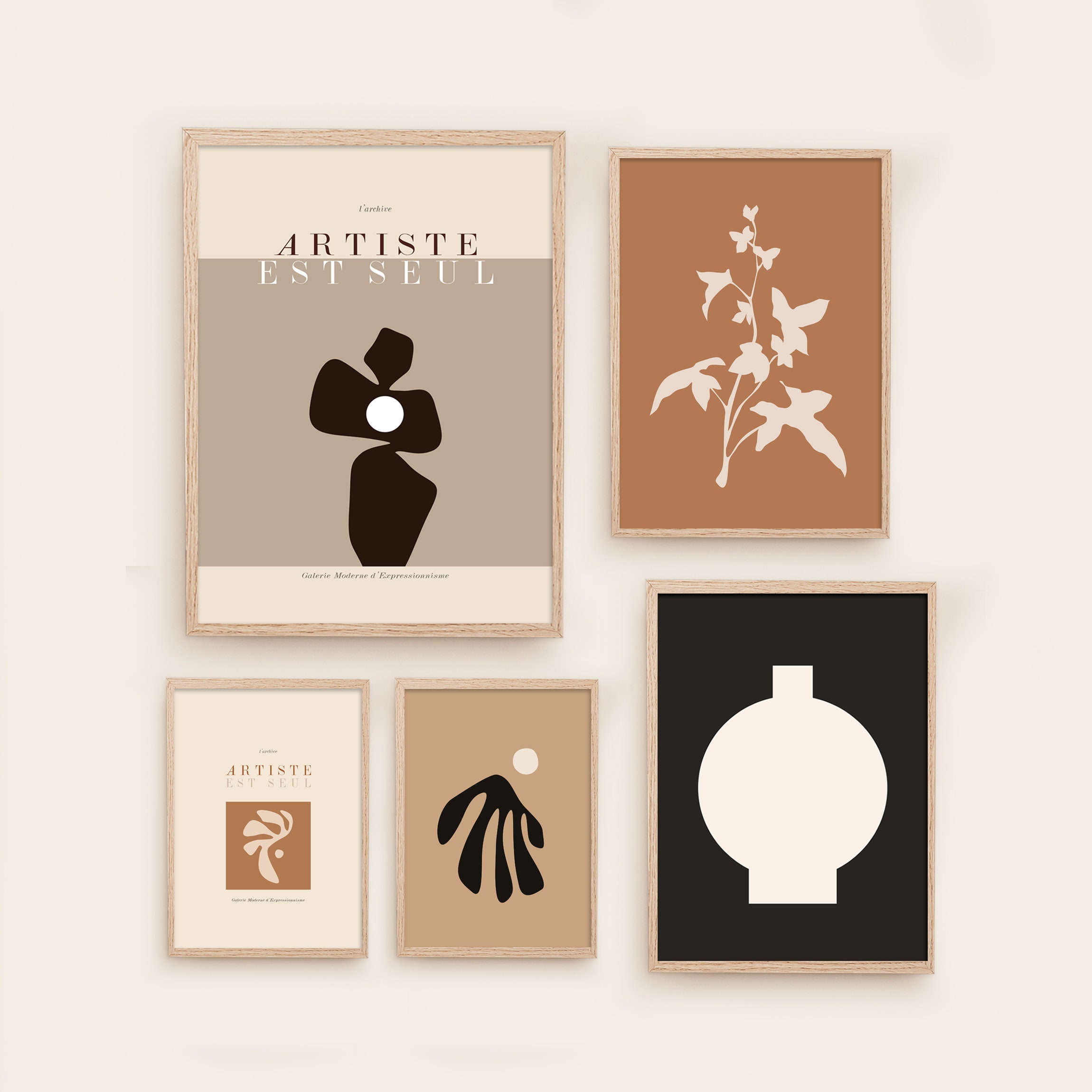 Gallery Wall Print Set of 5 Prints Mid Century Modern Print Etsy